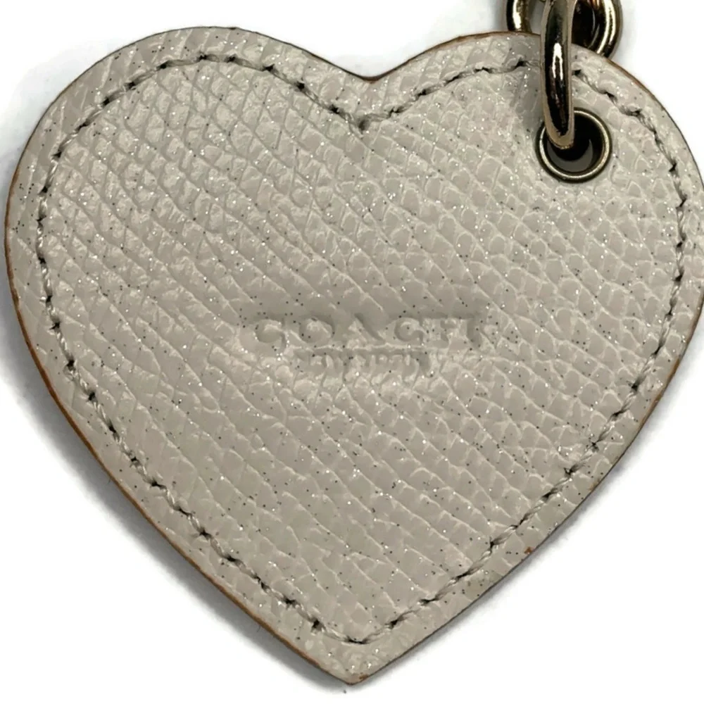 Coach Eyelet Laser Cut Heart Chalk Keychain Fob